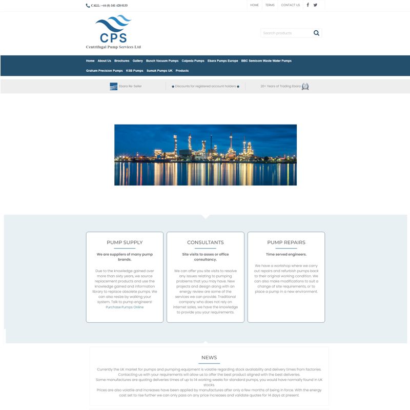 Website by Graphicz for Centrifugal Pump Services