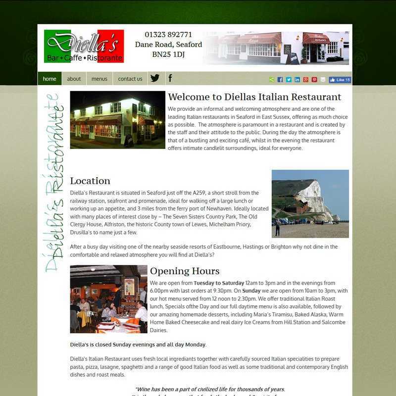 Website by Graphicz for Diellas Restaurant