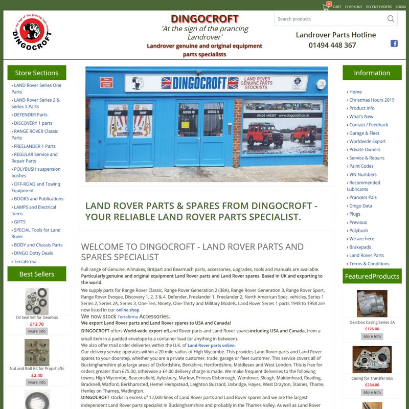 Website by Graphicz for Dingocroft - Land Rover Parts and Spares Specialist