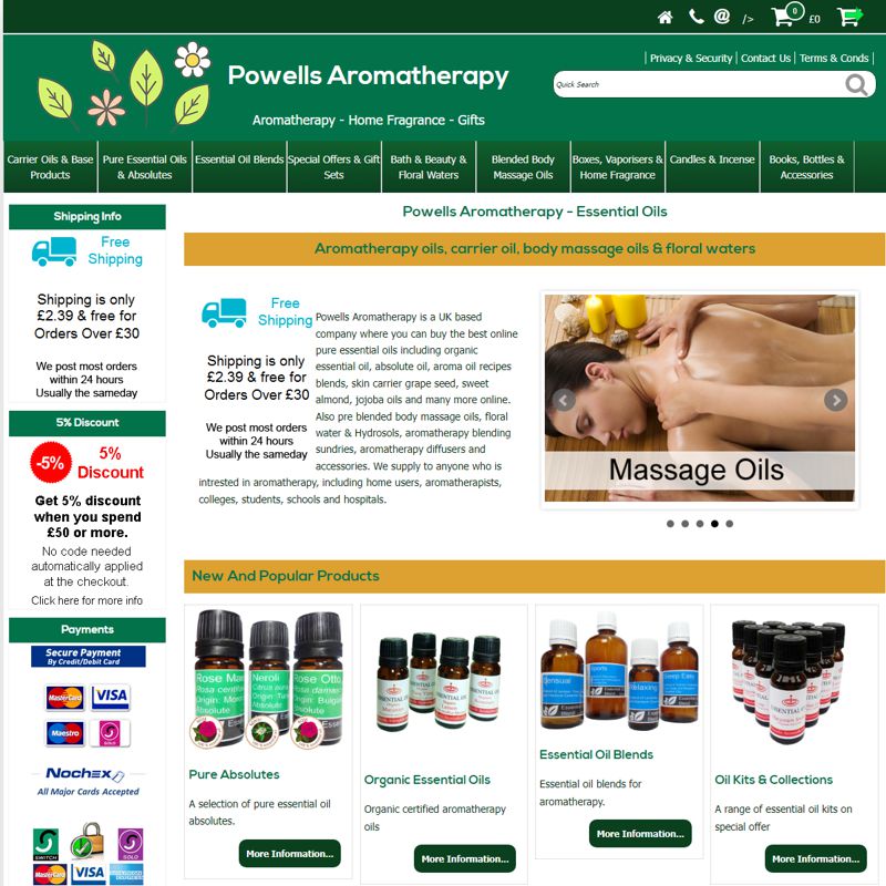 Website by Graphicz for Powells Aromatherapy
