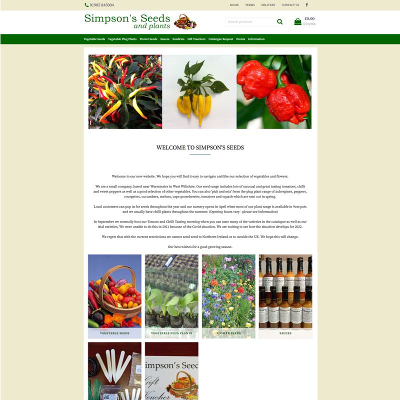 Website by Graphicz for Simpsons Seeds