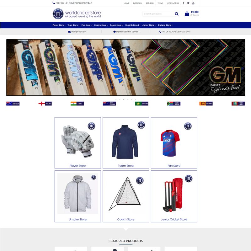 Website by Graphicz for Worldcricketstore