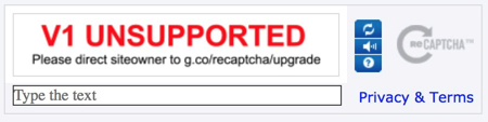 At the end of March 2018, Google terminate the reCAPTCHA v1 service
